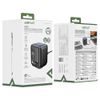 Acefast Desktop Ladestation Z10 für Laptop, Tablet, Smartphone - 3× USB-C, USB-A, GaN PD 100W, ausziehbares USB-C Kabel - Schwarz