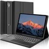 JP Magnetische Schutzhülle mit Bluetooth-Tastatur, Touchpad, Beleuchtung und Stylus-Halter für Samsung Galaxy Tab S8 Ultra / S9 Ultra / S10 Ultra - Schwarz