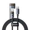 Mcdodo 2-in-1 laidas USB-C – USB-C + MagSafe 3, 240 W, LED indikatorius, 2 m – juoda