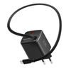 Swissten SlideCharge adapter sisseehitatud väljatõmmatava USB-C kaabliga GaN 30W 1x USB-A 18W – must