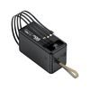 Power Bank 100.000 mAh, PD66W, 2.1A, 4 ενσωματωμένα καλώδια + LED φως, μαύρο