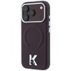 Karl Lagerfeld Grained Leather Embossed Ring MagSafe ümbris iPhone 17 Pro / 18 Pro – burgundia