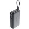Acefast Powerbank (M34) 20.000 mAh - met Uitschuifbare USB-C Kabel - PD45W Snelladen - Grijs