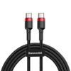 Baseus Cafule kábel, USB-C, fekete és piros, 2 m (CATKLF-H91)