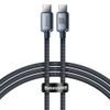 Baseus Crystal Shine sorozatú gyorstöltő kábel, USB-C USB-C-re, 100W, 1,2m, fekete (CAJY000601)