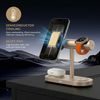 Qi2.2 MagSafe Nabíjecí stanice 5v1 s aktivním chlazením, 25 W a 360° rotací pro iPhone, Apple Watch, AirPods, Android, modrá