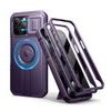 Dexnor MagSafe 360 Kickstand Camprotector obal iPhone 15 Pro Max, fialový