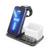 DeskCharge Station Pro Πολυλειτουργικός σταθμός ασύρματης φόρτισης 5 σε 1 με ρολόι και οργανωτή, μαύρο