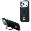 Karl Lagerfeld Leather Ring Stand 360 KC Pin MagSafe ümbris iPhone 17 Pro Max / 18 Pro Max – must