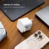 FIXED GaN hálózati töltő, 2x USB-C, PD 3.0, 65W önbehúzódó kábellel, fehér