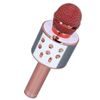 Bezprzewodowy mikrofon do karaoke z kontrolerem odtwarzania, różowy
