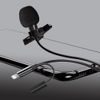 Techsuit žični klopni mikrofon WL1, Lightning, ženski priključek 3,5 mm, zmanjšanje šuma, kovinska sponka, črn