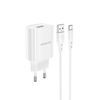 Borofone încărcător BN1 Innovative - USB - USB C, 2,1A, alb