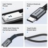 Techsuit Premium datu kabelis TitanSync Pro (CX2) USB-C uz USB-C, PD 240 W, 1 m – pelēks (2)