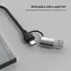 FIXED HUB Port alumínium USB-C elosztó, 4 port, USB-A adapterrel, űrszürke