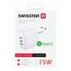 Swissten hálózati adapter, 3x USB, 3A, 15W, fehér
