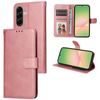Magnet Case für Samsung Galaxy A57 - Magnetische Schutzhülle aus Leder mit Kartenfach - Rosa