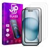 JP Long Pack Tvrzených skel, 3 skla na telefon s aplikátorem, iPhone 15 Plus