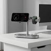 Qi2.2 MagSafe Nabíjecí stanice 5v1 s aktivním chlazením, 25 W a 360° rotací pro iPhone, Apple Watch, AirPods, Android, stříbrná