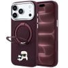 Karl Lagerfeld Leather Ring Stand 360 KC Pin MagSafe ümbris iPhone 17 Pro Max / 18 Pro Max – burgundia