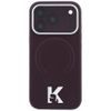 Karl Lagerfeld Grained Leather Embossed Ring MagSafe ümbris iPhone 17 Pro / 18 Pro – burgundia