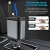 Nabíjačka do auta 4v1 s 2 výsuvnými káblami USB-C + Lightning, PD, QC 3.0, s LED červeným svetlom nočnej oblohy, šedá