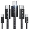 Lisen Datový kabel USB-C, 60 W, 480 Mb/s, 5 ks, 1 m / 1 m / 2 m / 2 m / 3 m, černý
