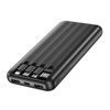 Borofone PowerBank 10000 mAh 2x USB + 3 kábel, BJ20 Mobile, 3in1, fekete