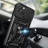 Hibrid Armor Camshield, iPhone 15 Plus, fekete