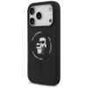 Karl Lagerfeld Siliconen Hoesje KC Body Ring - MagSafe geschikt - voor iPhone 17 Pro / 18 Pro - Zwart