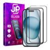 JP 3D Glas mit Installationsrahmen, iPhone 15 Plus, schwarz