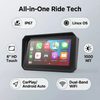 6" Motociklistički zaslon s bežičnim CarPlay i Android Auto, dvostrukom Full HD kamerom i brzootpusnim nosačem