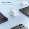 FIXED Mini GaN hálózati töltő, USB-C, PD 65W USB-C - USB-C kábellel, 2 m, fehér