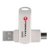Forcell F-Data Metal Duo Pendrive 64GB (USB-A / USB-C), ασημί