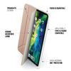 Pipetto Origami διάφανη θήκη, Apple iPad Pro 11 2018 / 2020 / 2021 / 2022, ροζ χρυσό