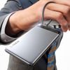 Lisen išorinė baterija 10 000 mAh su integruotu USB-C laidu, PD 22,5 W – pilka