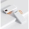 Powerbank 20000mAh με 4 ενσωματωμένα καλώδια, 2x USB-A, 1x USB-C, PD 22,5W, QC 3.0, LED οθόνη, λευκό