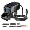 Alogy MotoCharge Pro™ 36W Motorrad Ladegerät mit Display - USB-A + USB-C - 36W PD + QC 3.0 - Schwarz