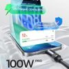 Lisen L115 USB-C – USB-C laidas, 100 W, 3 m – pilka