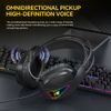T-WOLF H160 Gaming Headset mit 3,5 mm Klinke - Stereo Kopfhörer mit Mikrofon und RGB Beleuchtung