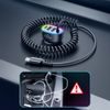 Joyroom 4in1 PD, QC3.0, AFC, FCP gyors autós töltő USB-C kábellel, 1,6 m, 60 W, fekete (JR-CL19)