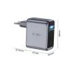 Tech-Protect Powervision NC100W-GAN 3portová nabíjačka, PD 100 W / QC 3.0, sivá
