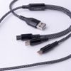 Maxlife kábel ALLin1 USB + USB-C - Lightning + 2x USB-C 1,0 m 66 W, čierny