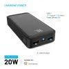FIXED Zen2 20 powerbank LCD kijelzővel, 20 000 mAh, PD 20W, fekete