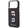 Karl Lagerfeld Saffiano with K&C Heads Pins and Logo ümbris iPhone 17 Pro / 18 Pro – burgundia