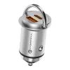 Forcell F-Energy Mini nabíječka do auta USB-C + USB A, QC 3.0 30W, stříbrná