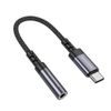 Borofone Audio Adapter (BV24) USB-C auf 3,5mm Klinke für moderne Smartphones - DAC Chip - 15 cm - Grau