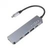 Alumínium USB-C elosztó FIXED HUB Mini, 5 port, notebookokhoz és táblagépekhez, szürke