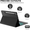 JP Magnetische Hülle mit Bluetooth-Tastatur, Touchpad, Beleuchtung und Stylus-Halter, S7 / S8 / S9 / S9 FE / S10 FE / S10 Lite / S11, schwarz