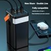 Powerbank 120.000 mAh, 22.5W PD, 4 USB + 2 καλώδια, LED φώτα, μαύρο